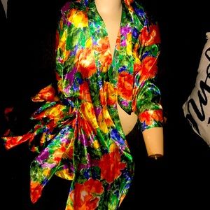Floral Victoria secret gold label silk robe